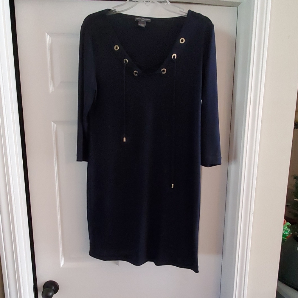 Chelsea & Theodore navy blue dress
